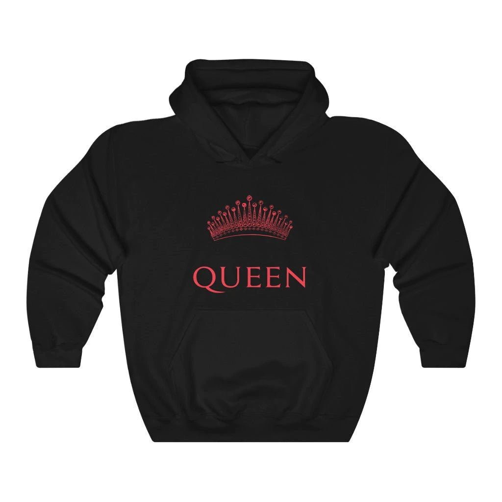 King and queen hoodies red and black best sale