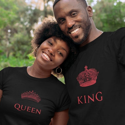 King And Queen Red Matching T-Shirts - Shirts - S