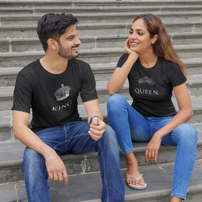 King And Queen White Couple T-Shirts - Shirts - S
