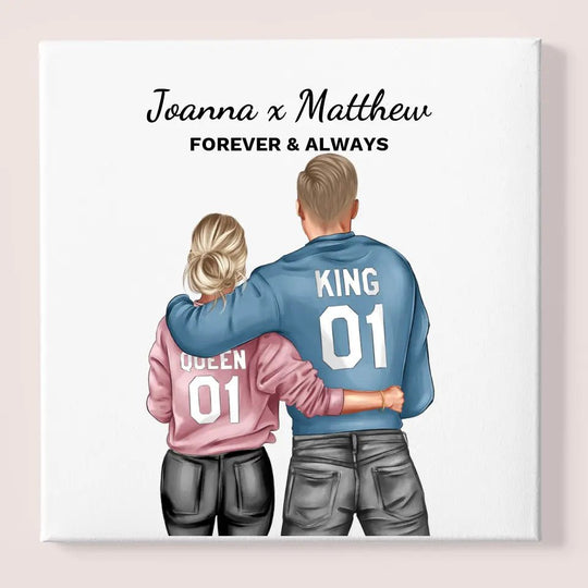 King & Queen Couple - Canvas - Canvas - Square (Premium)