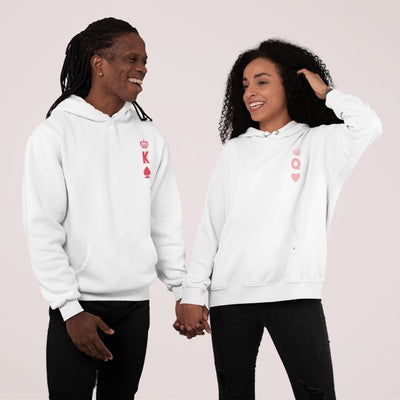 King Spades And Queen Heart Couple Hoodies - Hoodies - White S