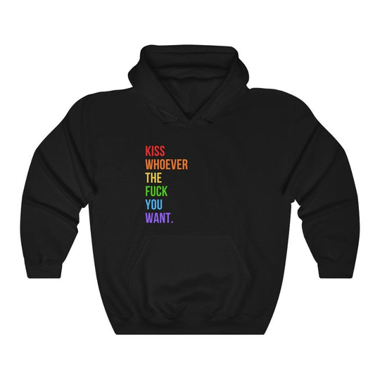 Kiss Whoever You Want Hoodie - Hoodie - Black