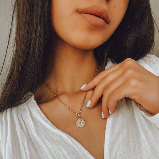 Letter Necklace with Custom Gold Initial Pendant - Necklace - Gold-color