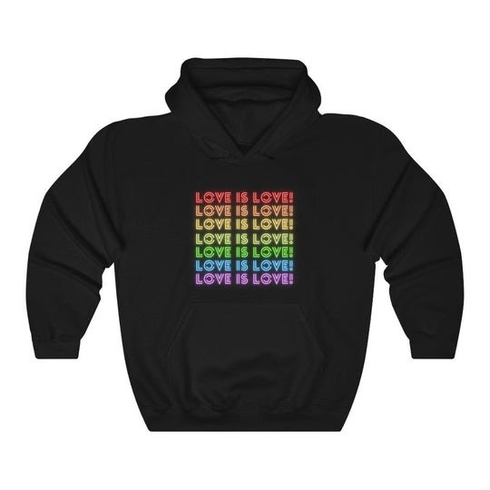 Love Is Love Neon Hoodie - Hoodie - Black