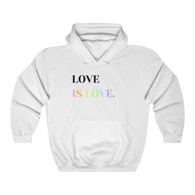 Love Is Love Pastel Rainbow Hoodie - Hoodie - White