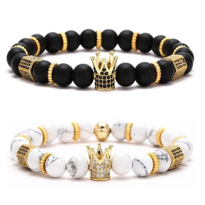 Luxury Distance Crown Bracelets for Couples - Bracelets - Gold Black