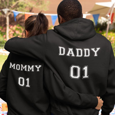 Mommy And Daddy 01 Matching Couple Hoodies - Hoodies - Black S