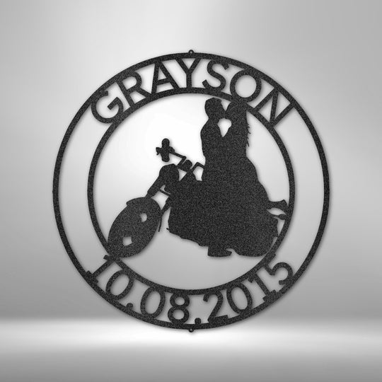 Motorcycle 8 - Metal Sign - Black