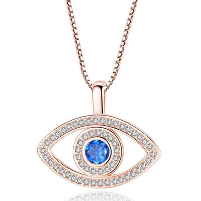 Nazar - Evil Eye Protection with Blue Cubic Zirconia - necklace - Gold