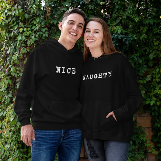 Nice And Naughty Couple Hoodies - Hoodies - Black S