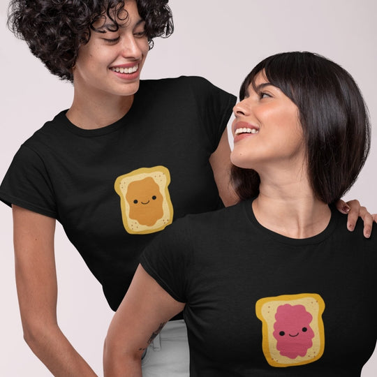 Peanut Butter And Strawberry Jam Matching T-Shirts - Shirts - black S