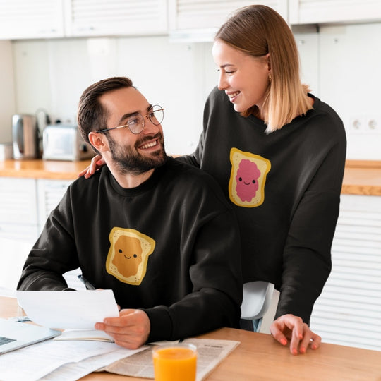 Peanut Butter Strawberry Jam Matching Sweatshirts - Sweatshirt - L Black
