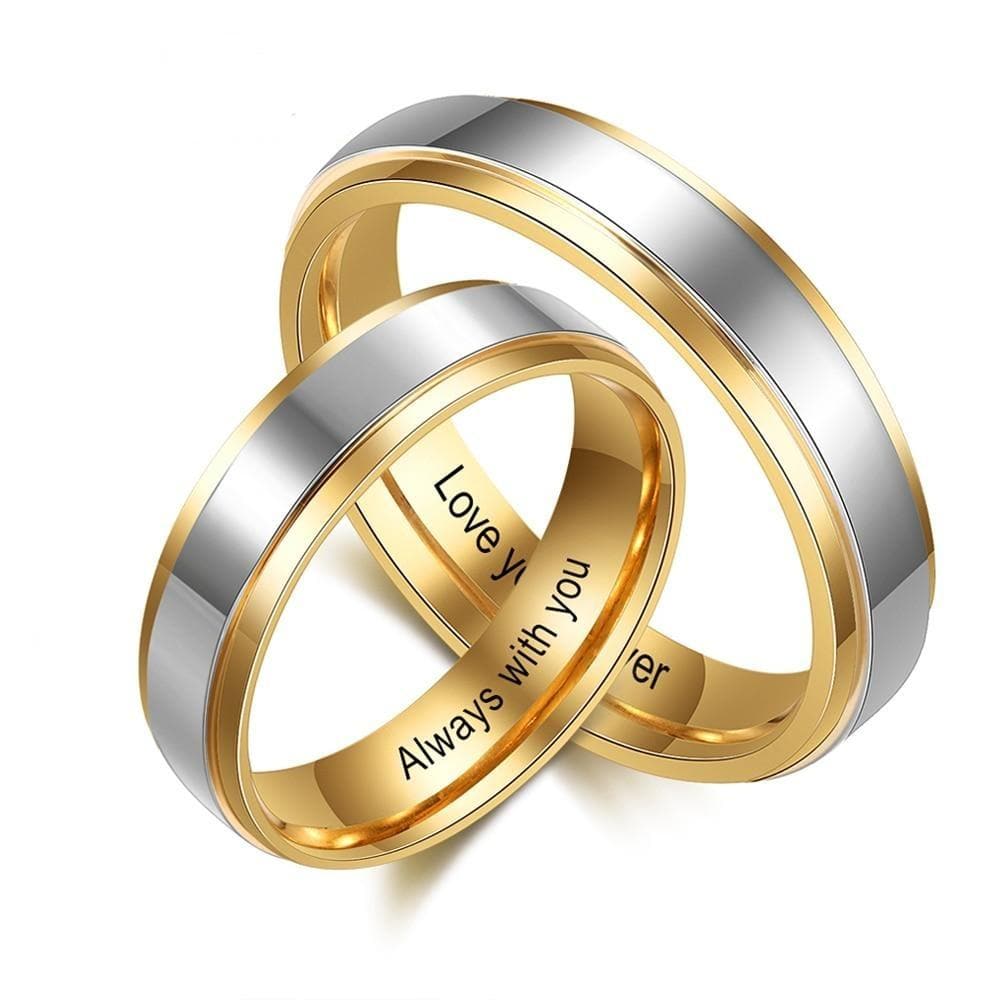 Custom Couples Rings Personalized Couple Rings with Customized Engraving – CoupleGifts.com