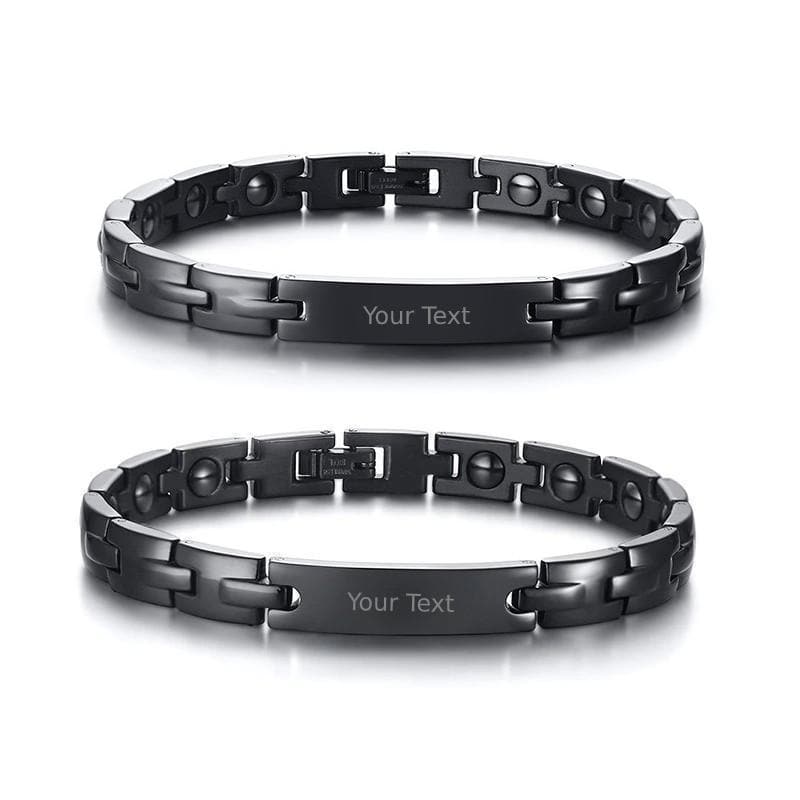 Emo Bracelets Custom Text Name Men Stainless Steel Bracelet Watch