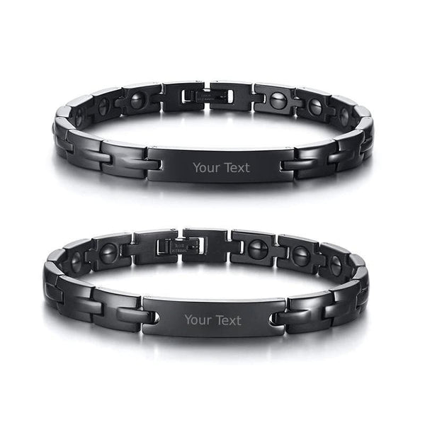 Stainless steel couple bracelets