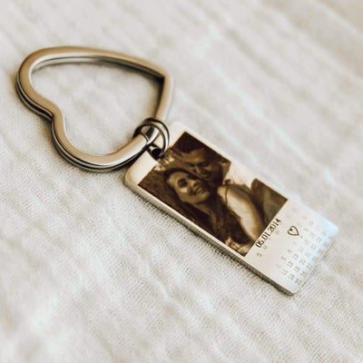 Personalized Keychain with Custom Photo & Anniversary - Keychain - United States