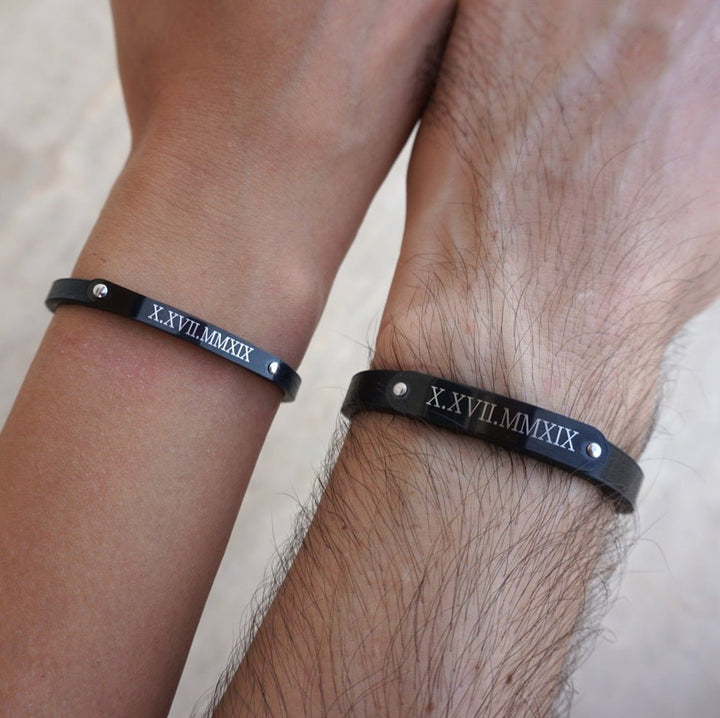 Couple Bracelets Leather Engraved Bracelets Near Me Engravable