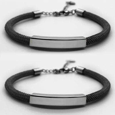 Personalized Couple Bracelets Plus Magnets - Bracelets - Black