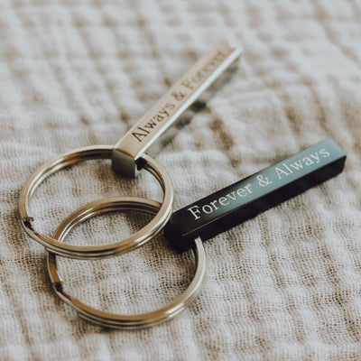 Personalized Stick Keychain with Custom Engraving - Keychain - Black