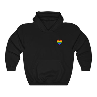 Pride Rainbow Heart Hoodie - Hoodie - Black