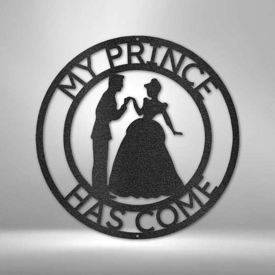 Prince and Princess Monogram - Steel Sign - Metal Sign - Black