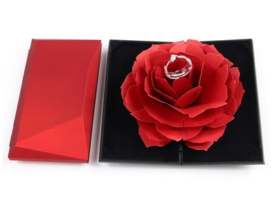 Ring Box with Hidden Rose - Packaging - Black