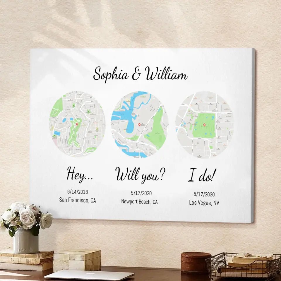Round Maps for Married Couples - Round Maps For Married Couples Personalized Wall Art Canvas Canvas Horizontal 664900.webp