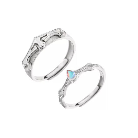 Royal Elves Promise Rings with Moonstone - Rings - A pair