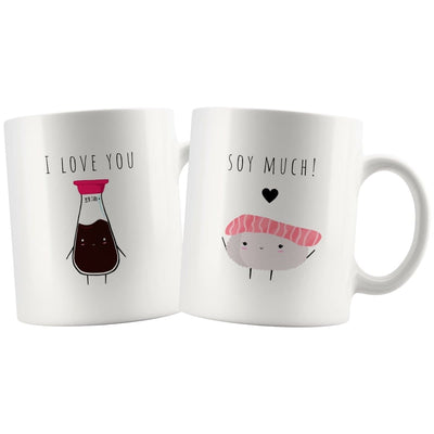 Soy Sauce And Sushi Matching Couple Mugs - Drinkware - Soy Sauce Mug, Sushi Mug