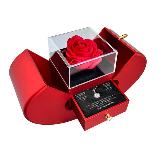 Sterling Silver Necklace with Forever Eternal Rose Box - Necklace - Boxes and necklaces
