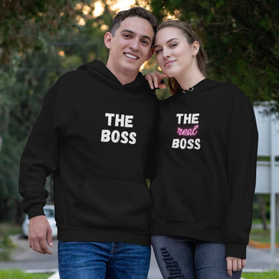 The Boss And Real Boss Couple Hoodies - Hoodies - Black L