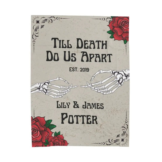 Till Death Do Us Apart Couple Blanket - Blanket - Velveteen Plush Blanket