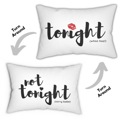Tonight / Not Tonight - Love Pillow with Stuffing - Home Decor - 20" × 14"