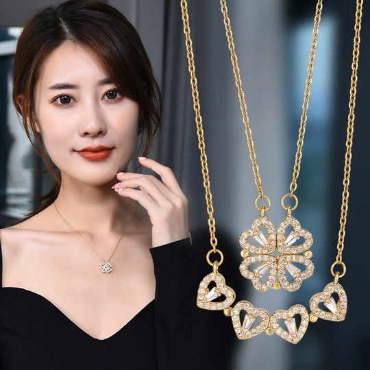 Variety Four-leaf Clover Non-fading Light Luxury Titanium Steel Necklace - Necklace - Silver