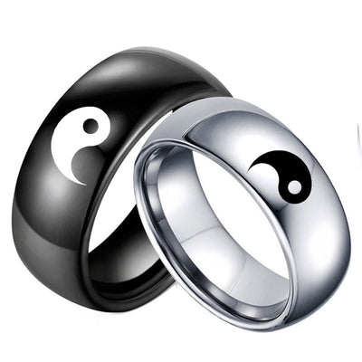Yin & Yang - Matching Couple Promise Ring - Rings - Silver